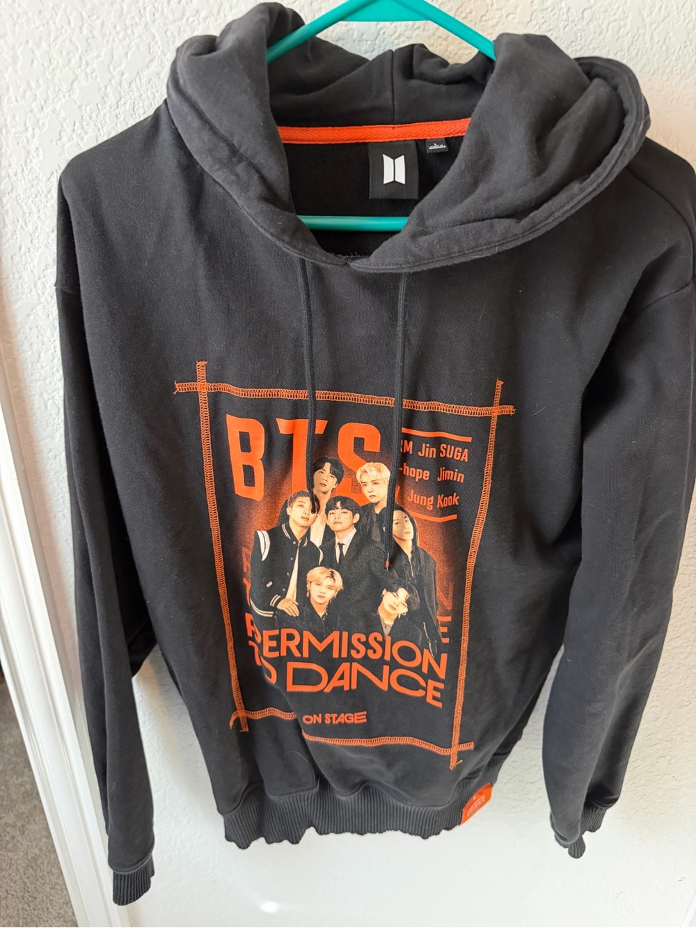 BTS Black & Orange Permission to Dance Pullover Hoodie